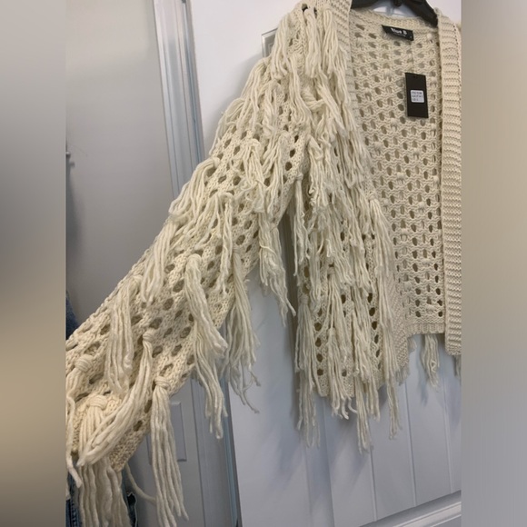 Womens Shaggy Fringe Cardigan Size S NWT - Picture 3 of 5